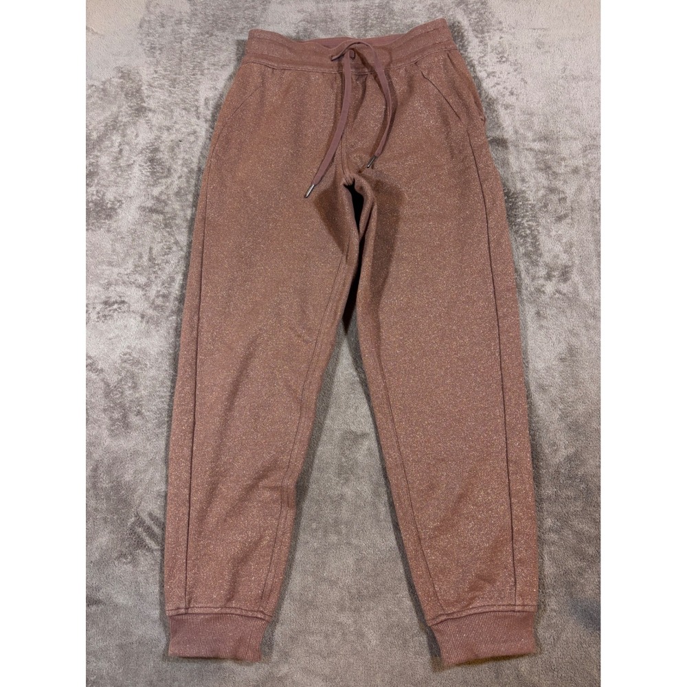 Lululemon Scuba High Rise Jogger Red Merlot Gold Sparkle Metallic Pants Size 6